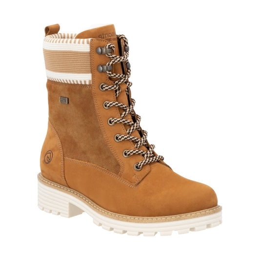 brown combination casual closed ladies mid height boots