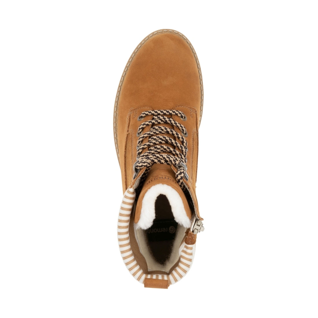brown combination casual closed ladies mid height boots
