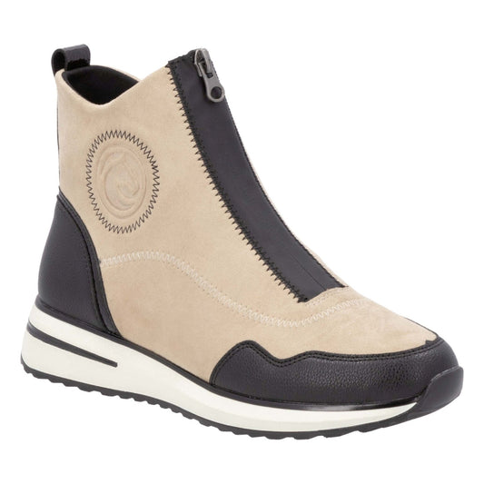 beige combination casual closed ladies mid height boots