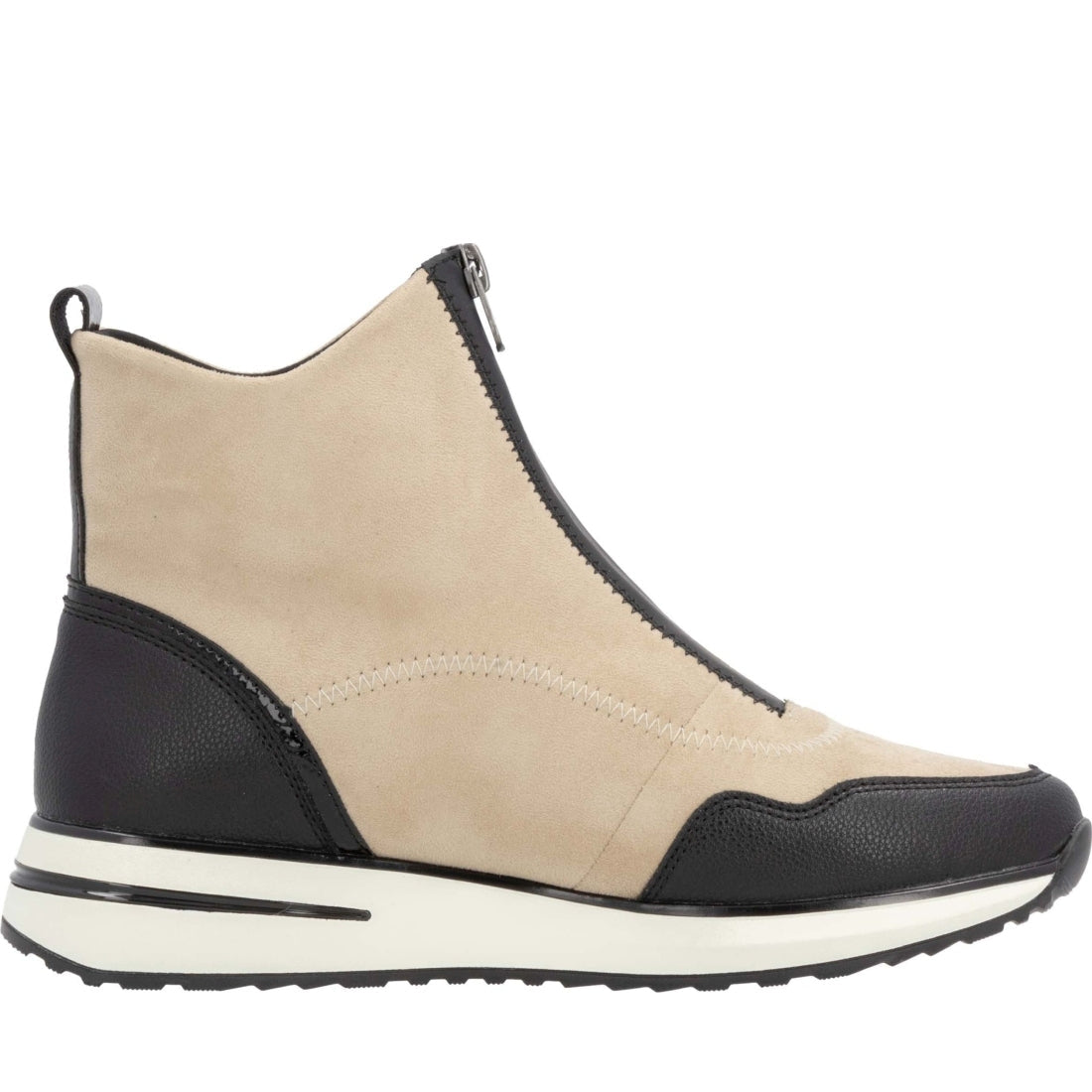 beige combination casual closed ladies mid height boots