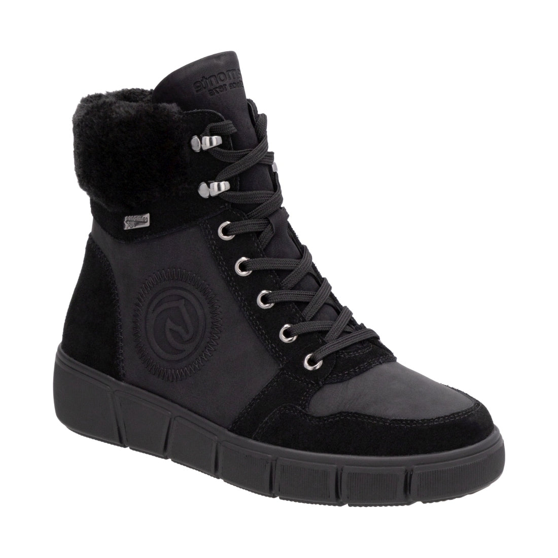 black casual closed ladies mid height boots