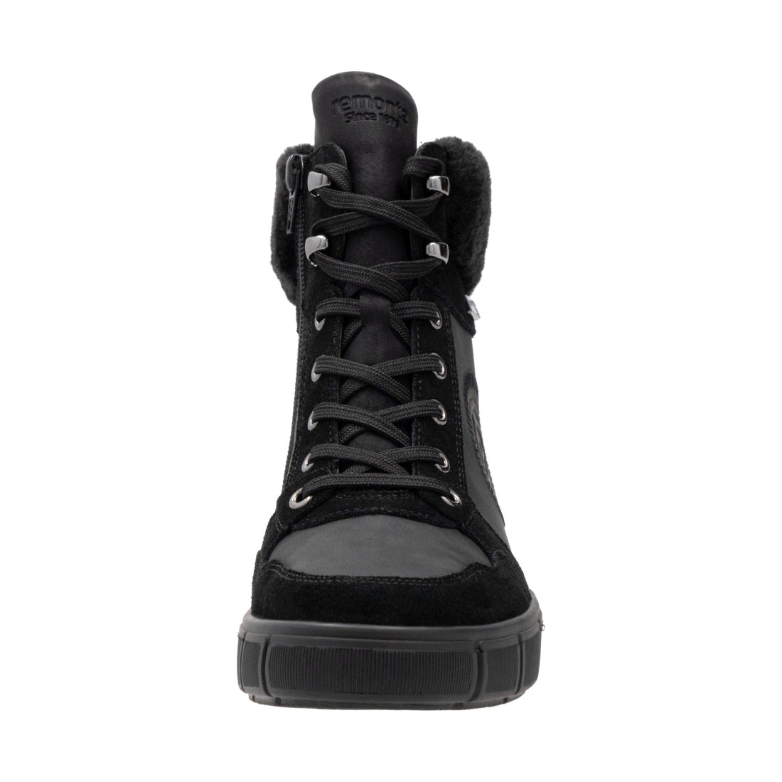 black casual closed ladies mid height boots