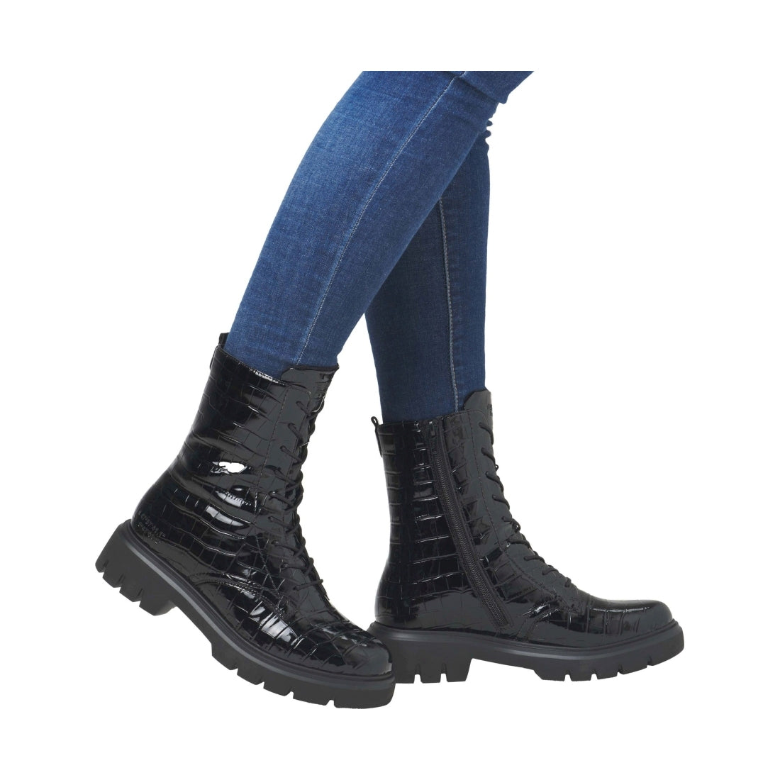 black casual closed ladies mid height boots