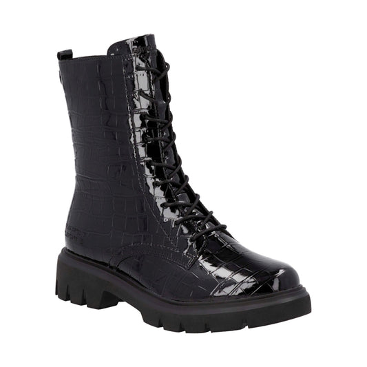 black casual closed ladies mid height boots