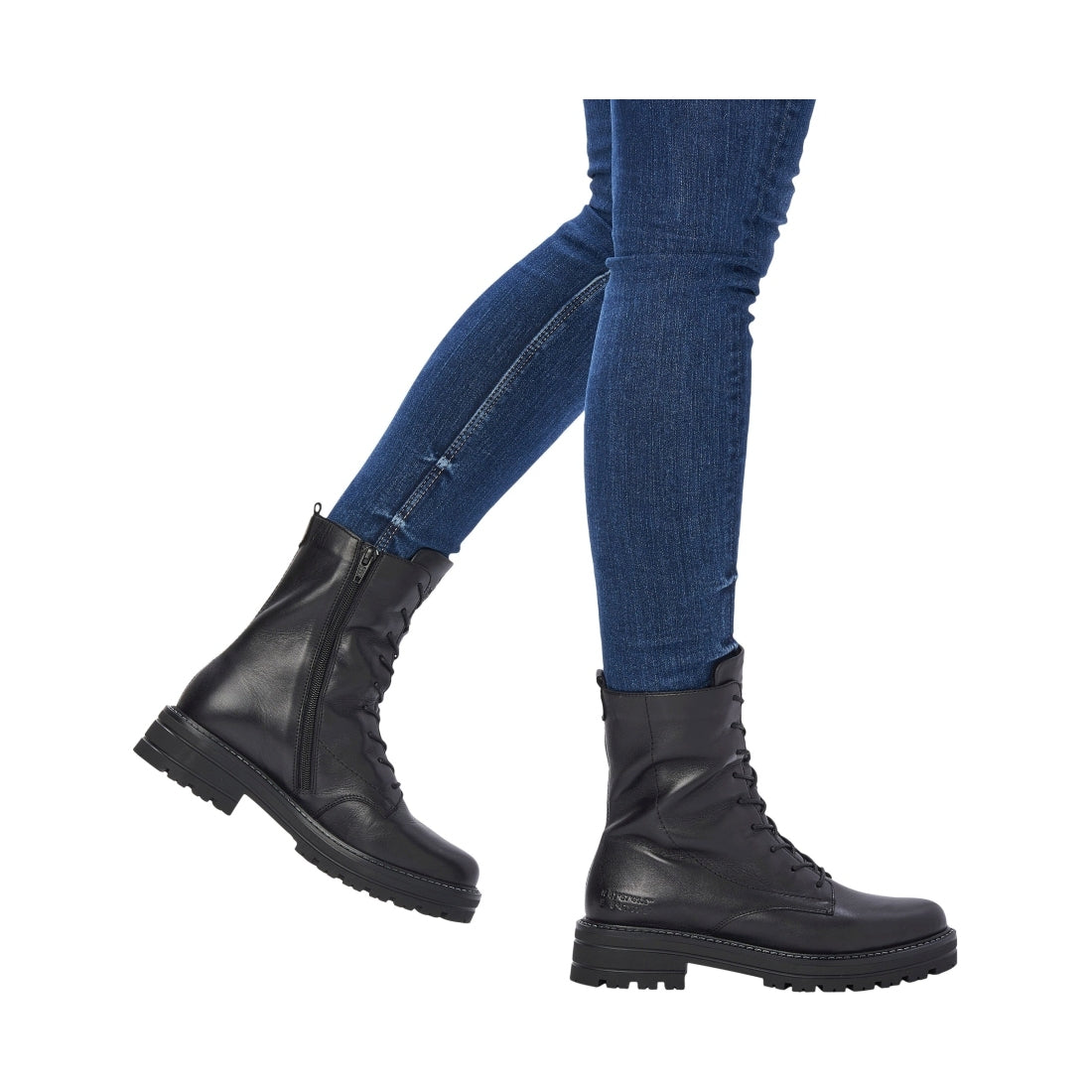 black casual closed ladies mid height boots