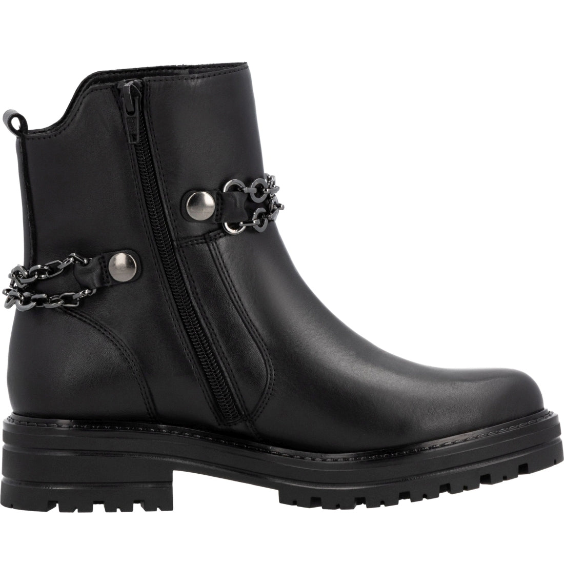 black casual closed ladies mid height boots