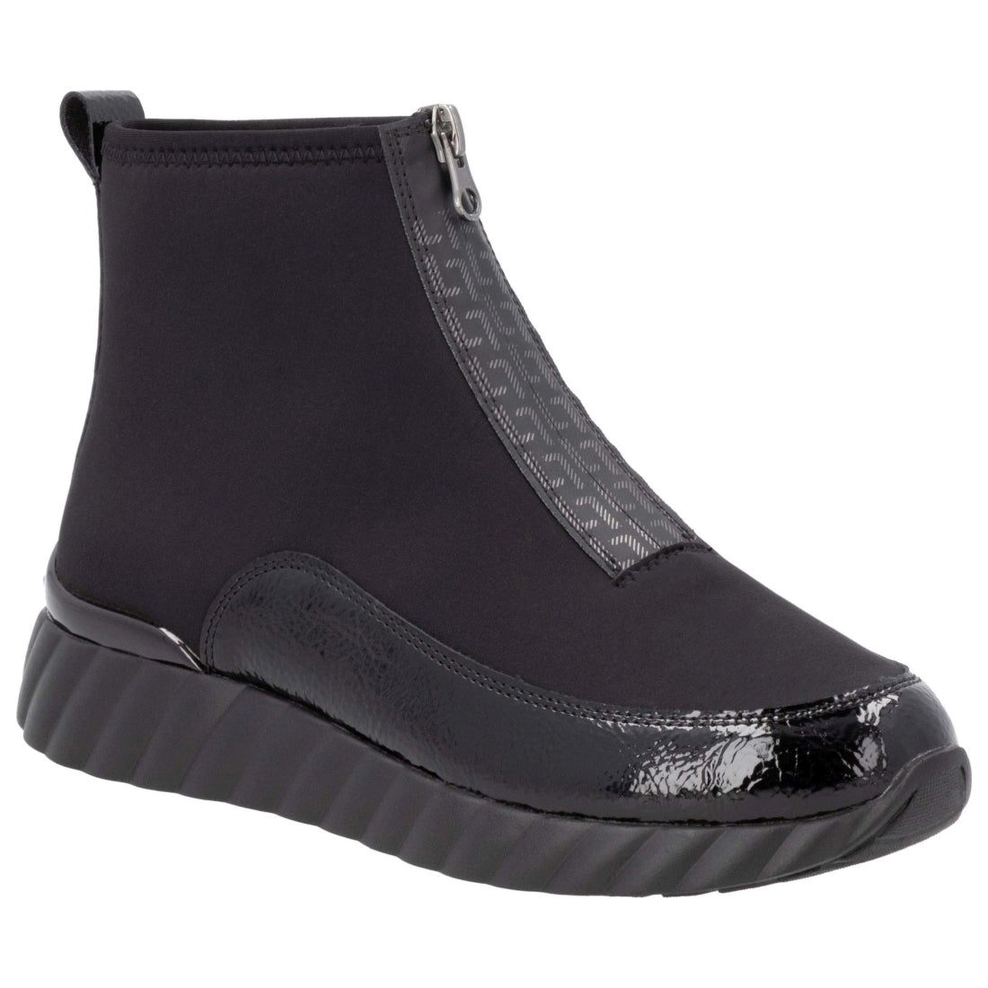 black casual closed ladies mid height boots