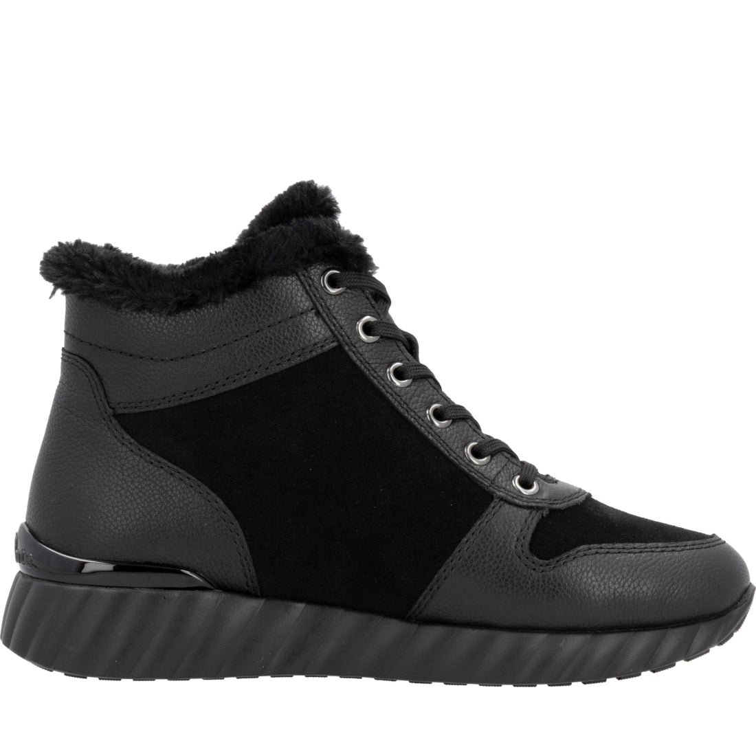 black casual closed ladies mid height boots