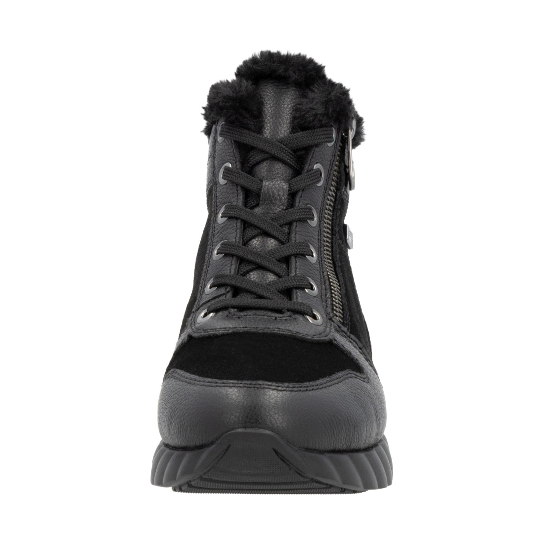 black casual closed ladies mid height boots