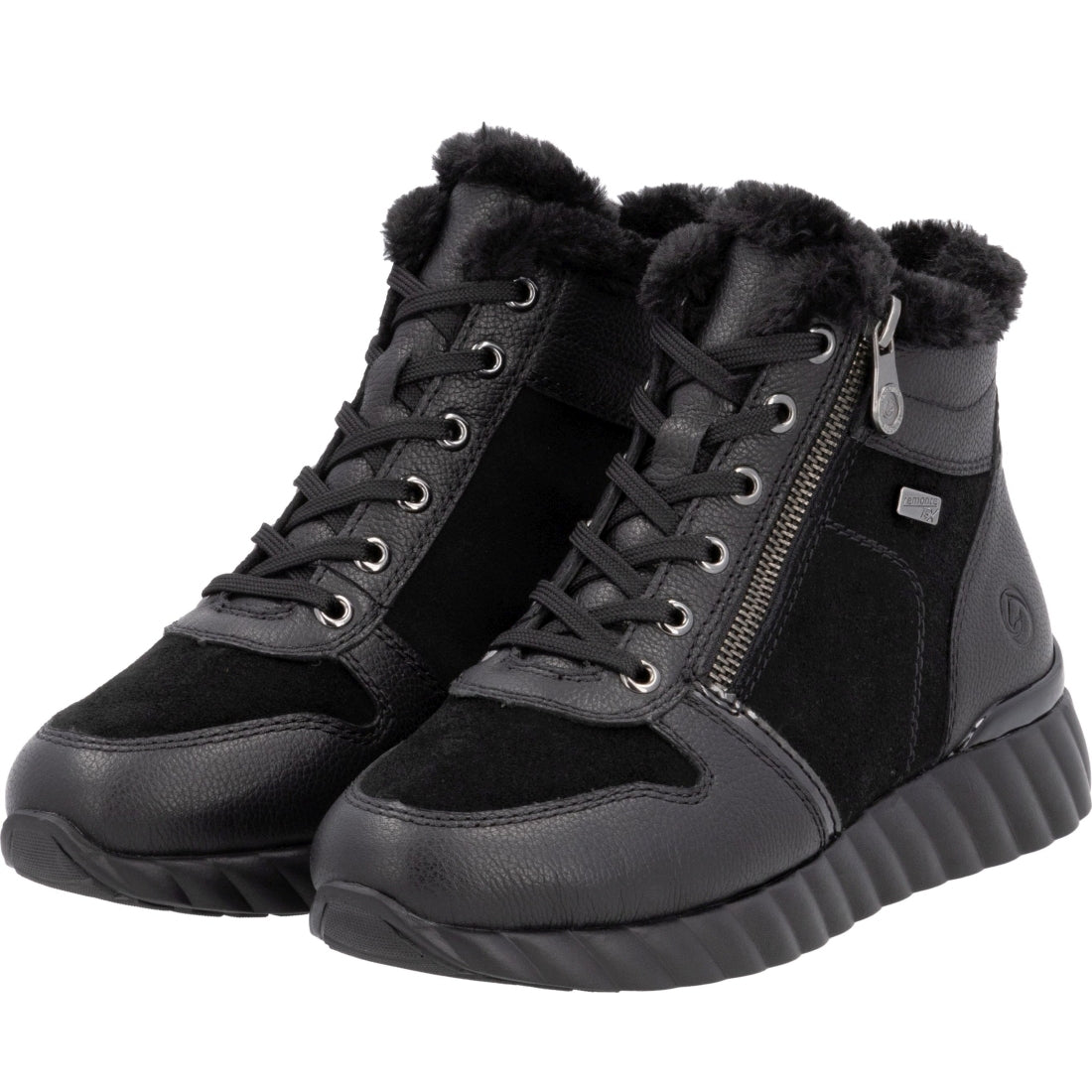 black casual closed ladies mid height boots