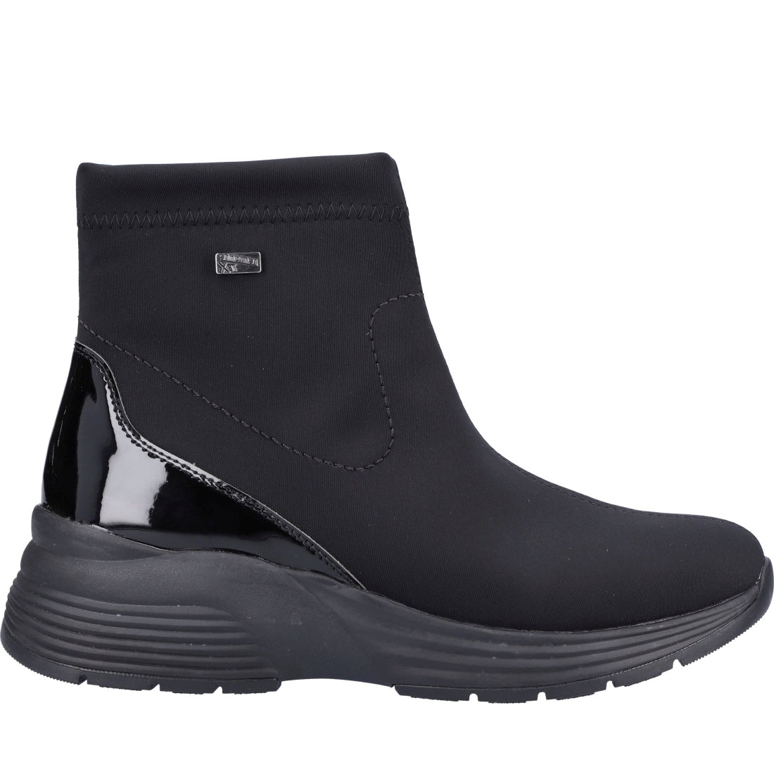 black casual closed ladies mid height boots