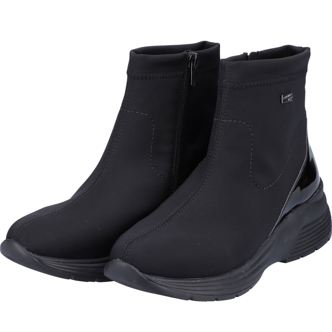 black casual closed ladies mid height boots