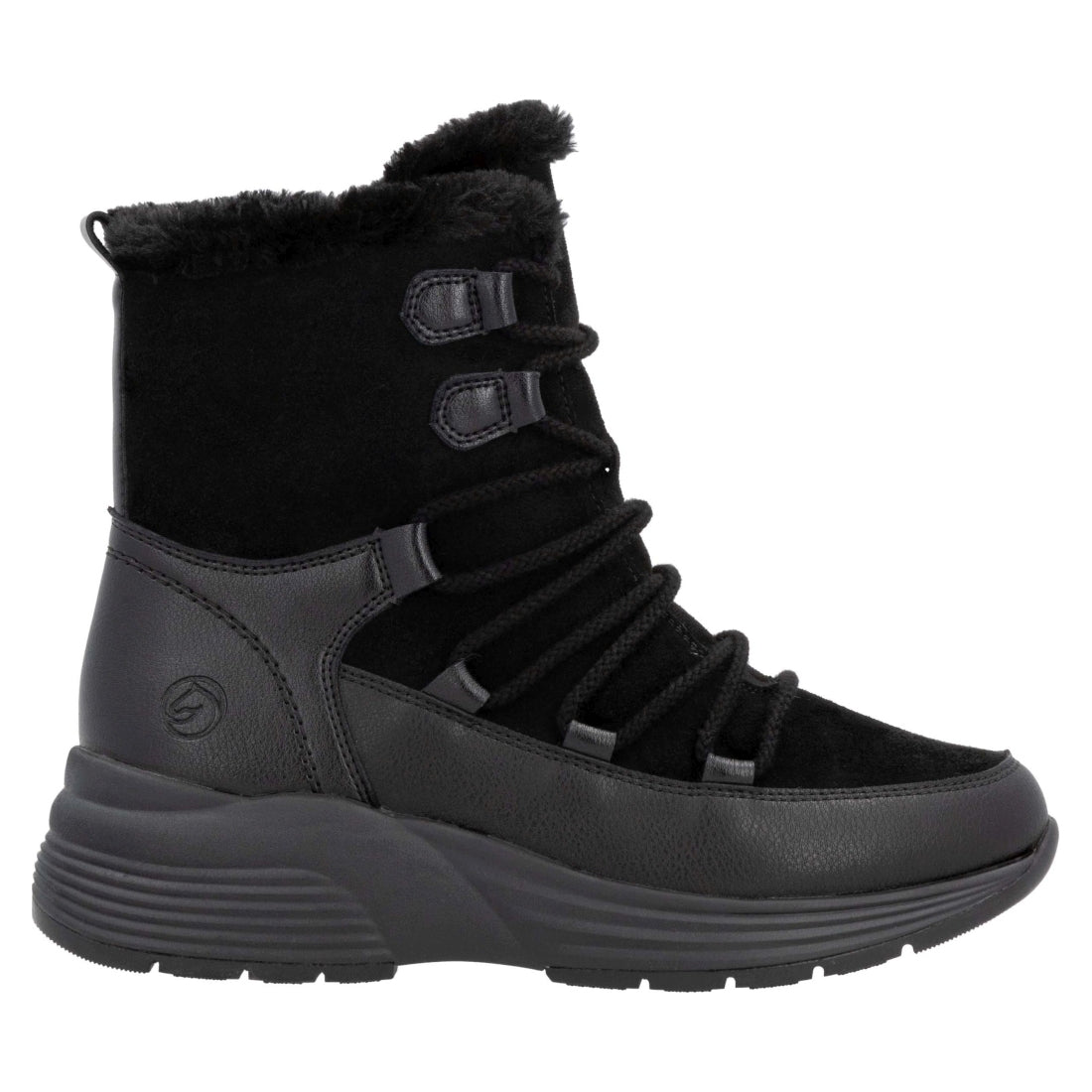 black casual closed ladies mid height boots