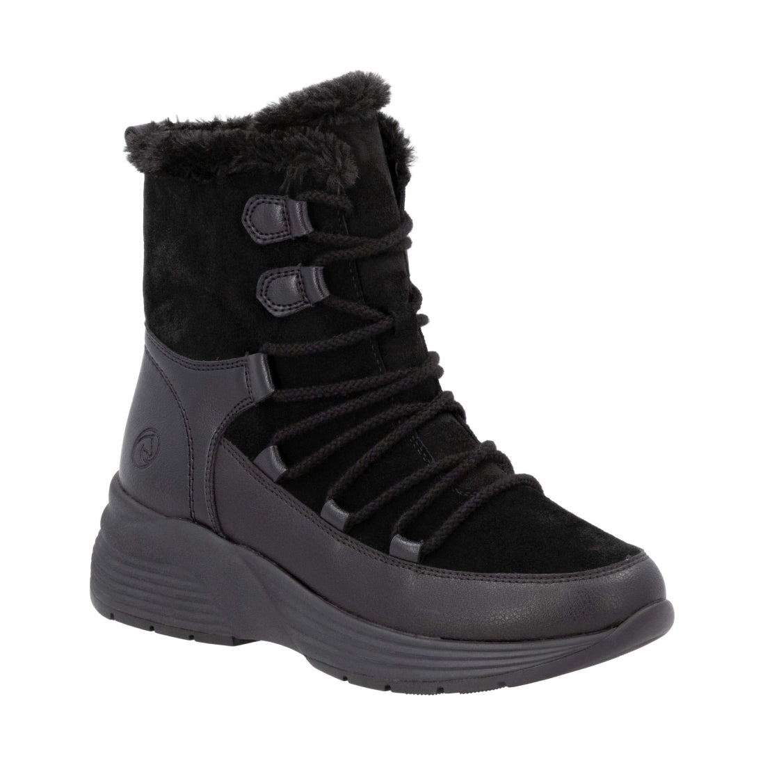 black casual closed ladies mid height boots