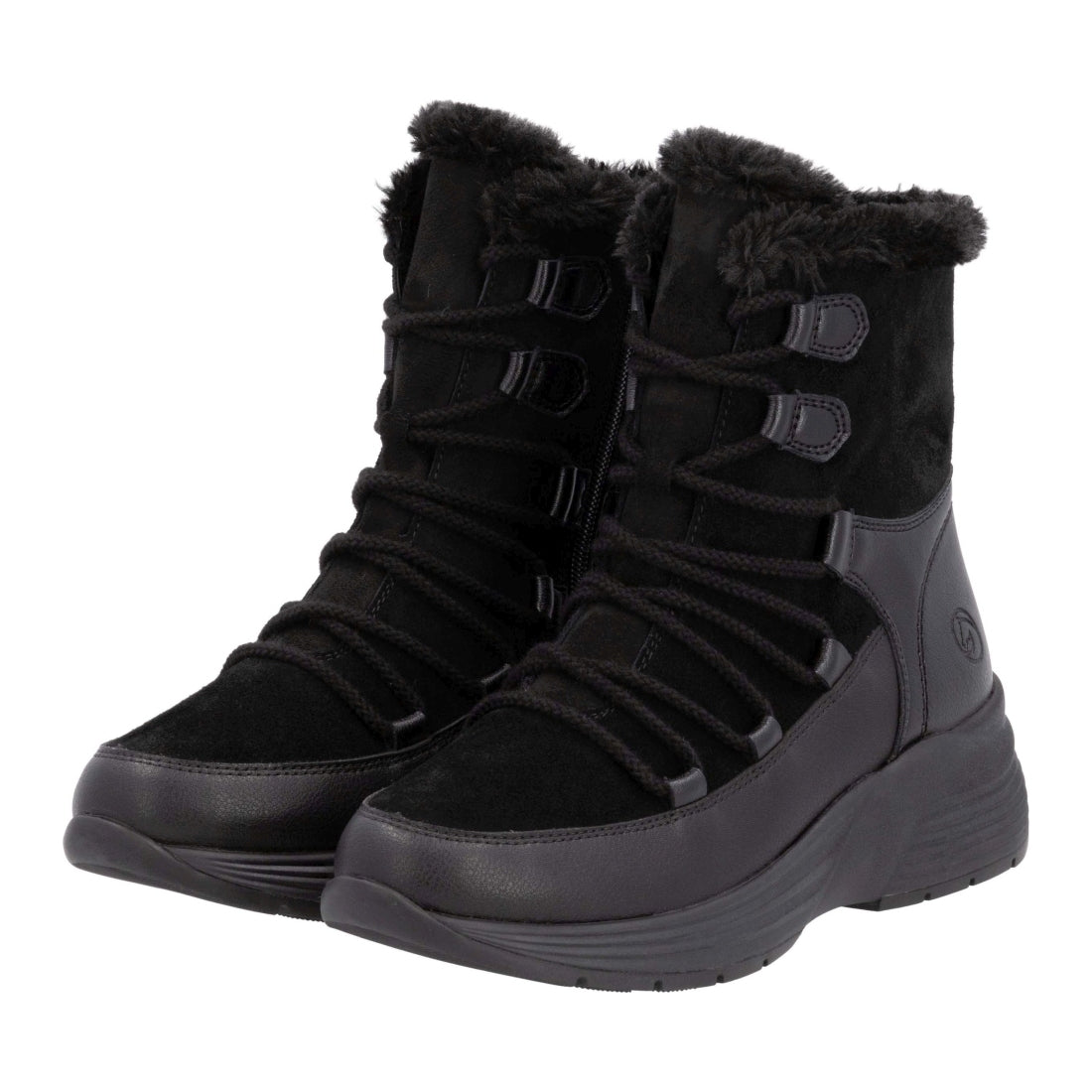 black casual closed ladies mid height boots