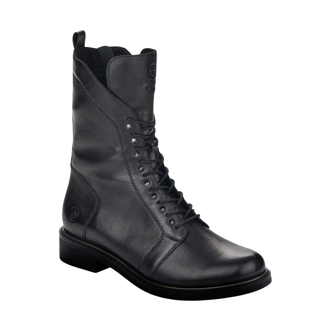 black casual closed ladies mid height boots