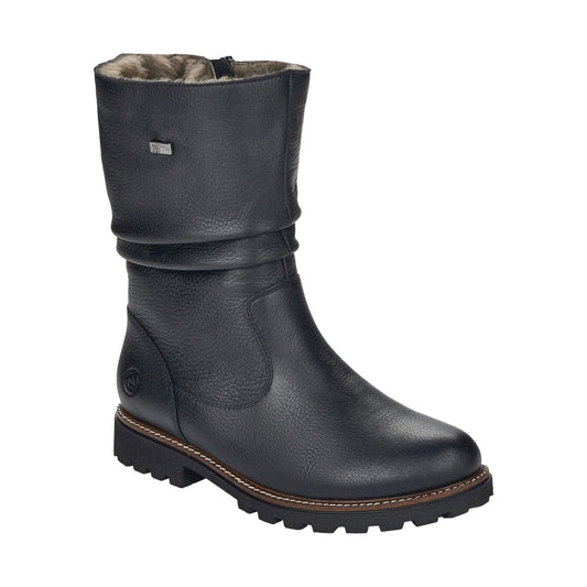 black casual closed ladies mid height boots