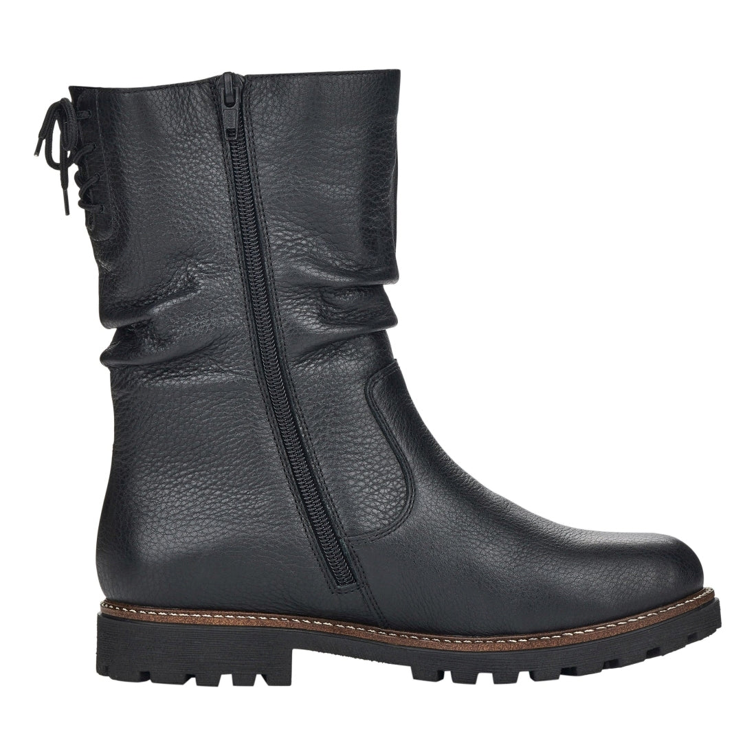 black casual closed ladies mid height boots