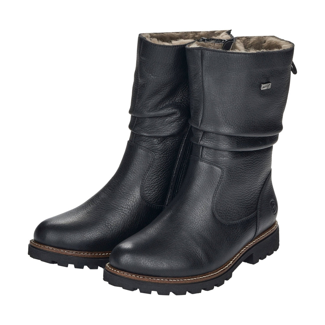 black casual closed ladies mid height boots