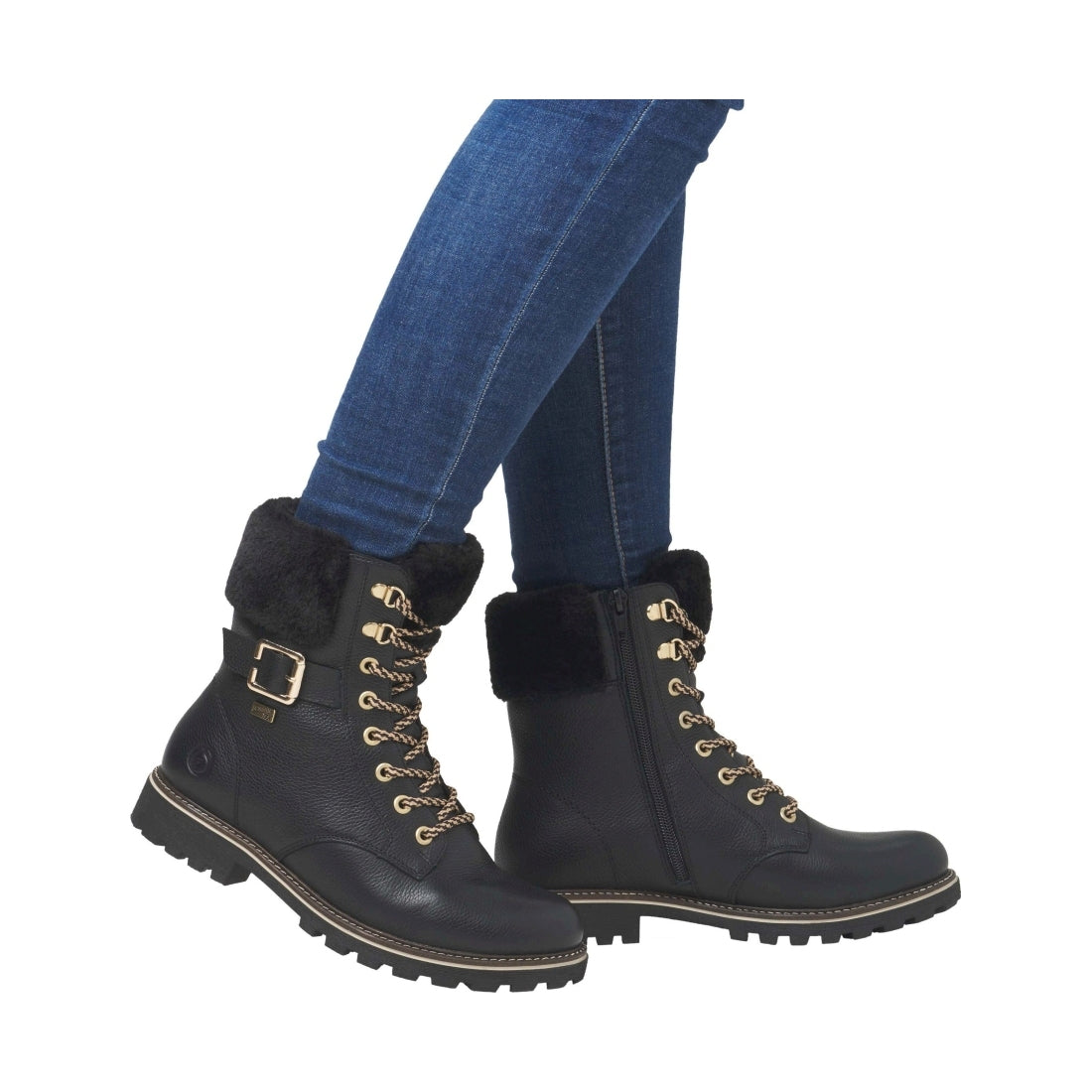 black casual closed ladies mid height boots