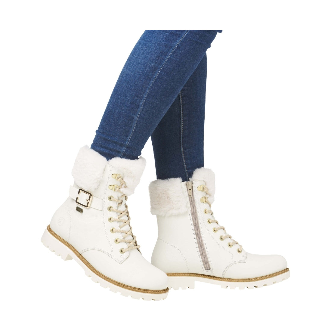 white casual closed ladies mid height boots