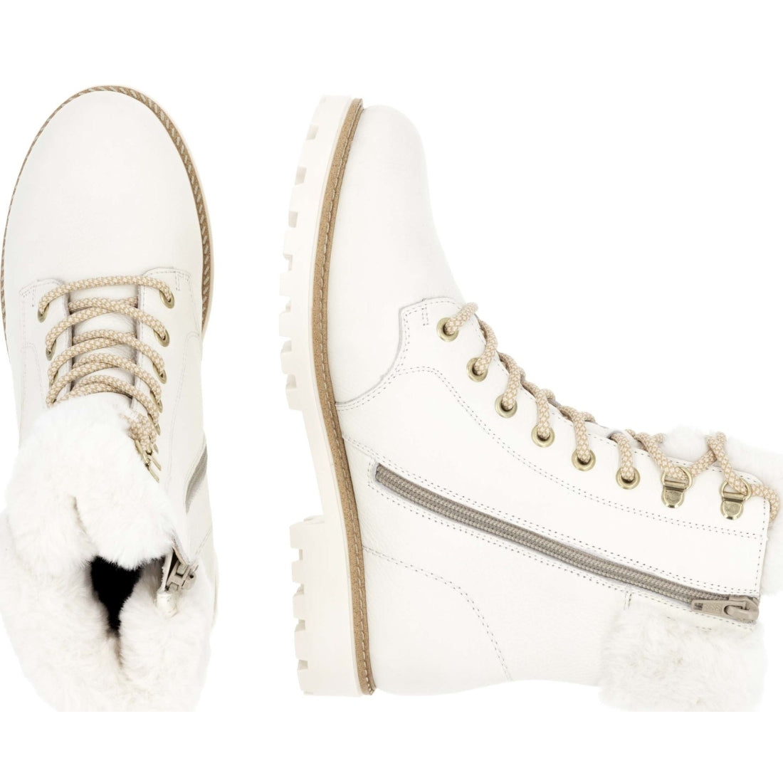 white casual closed ladies mid height boots