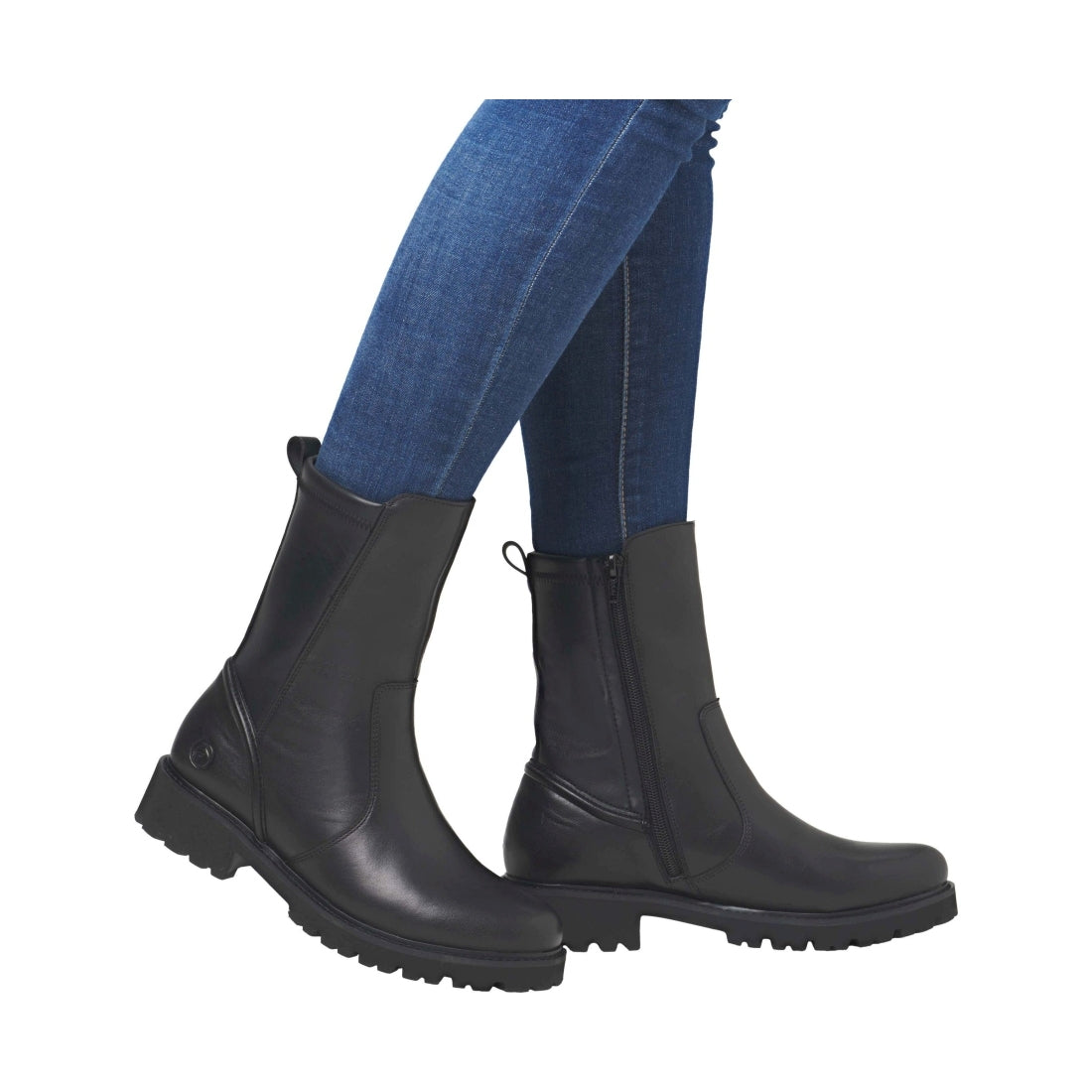 black casual closed ladies mid height boots