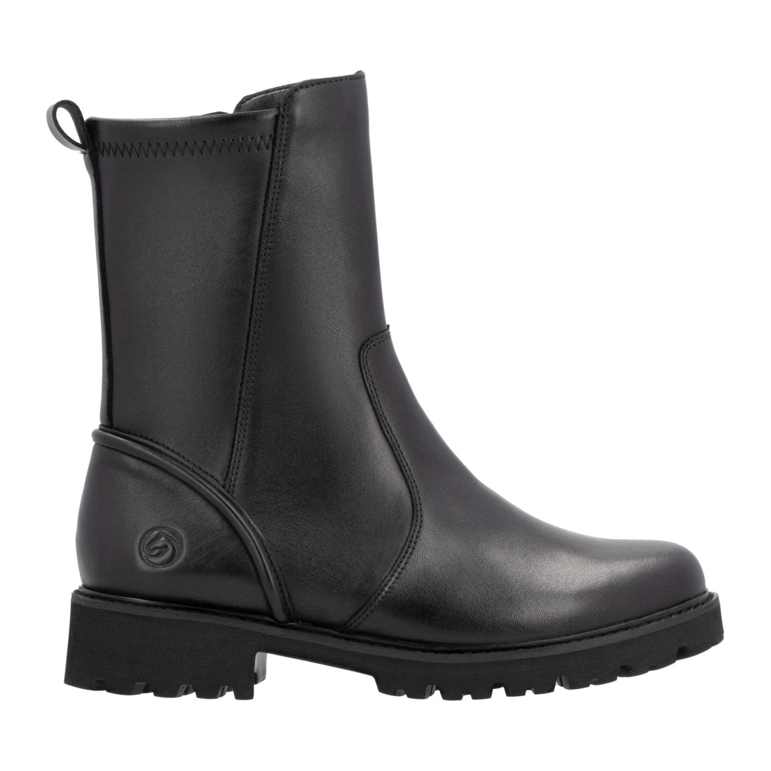 black casual closed ladies mid height boots