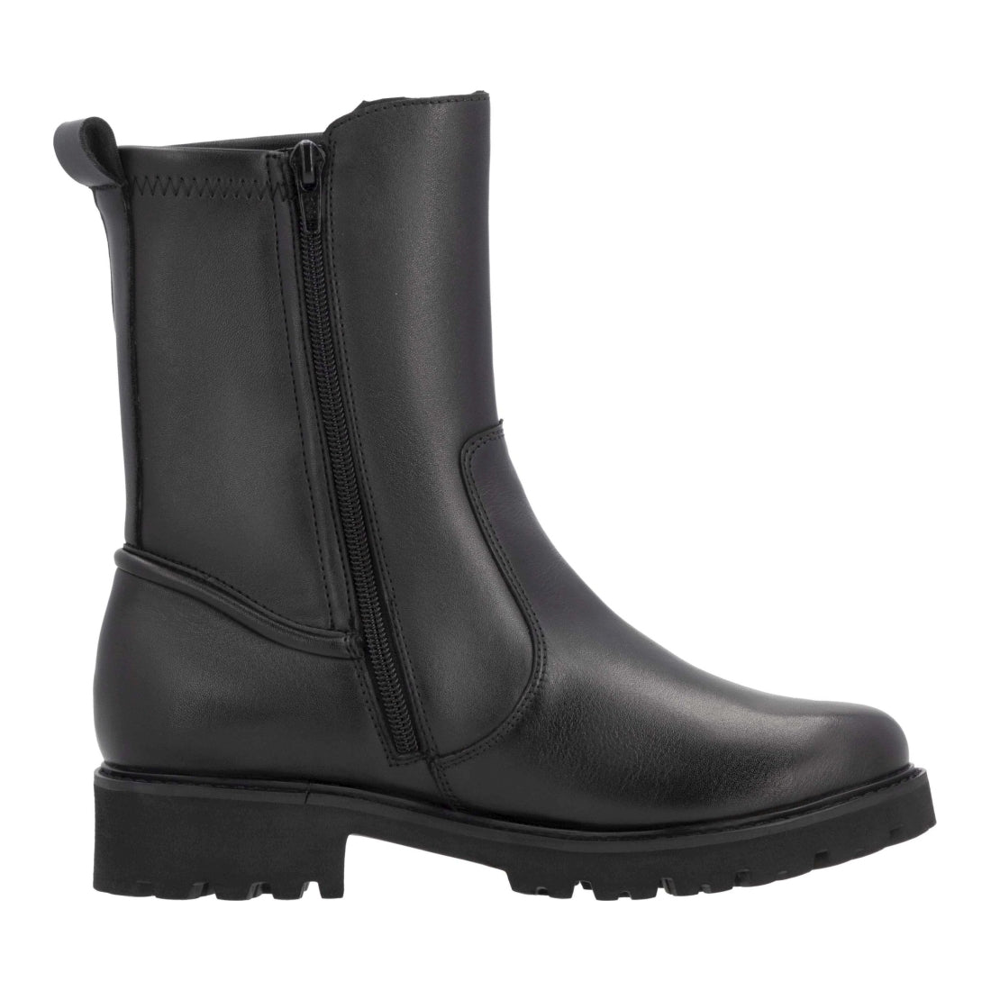 black casual closed ladies mid height boots