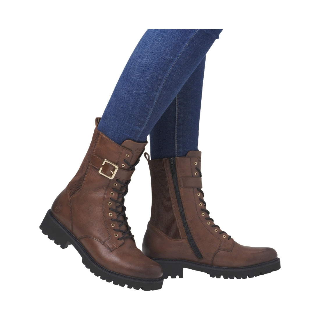 brown casual closed ladies mid height boots