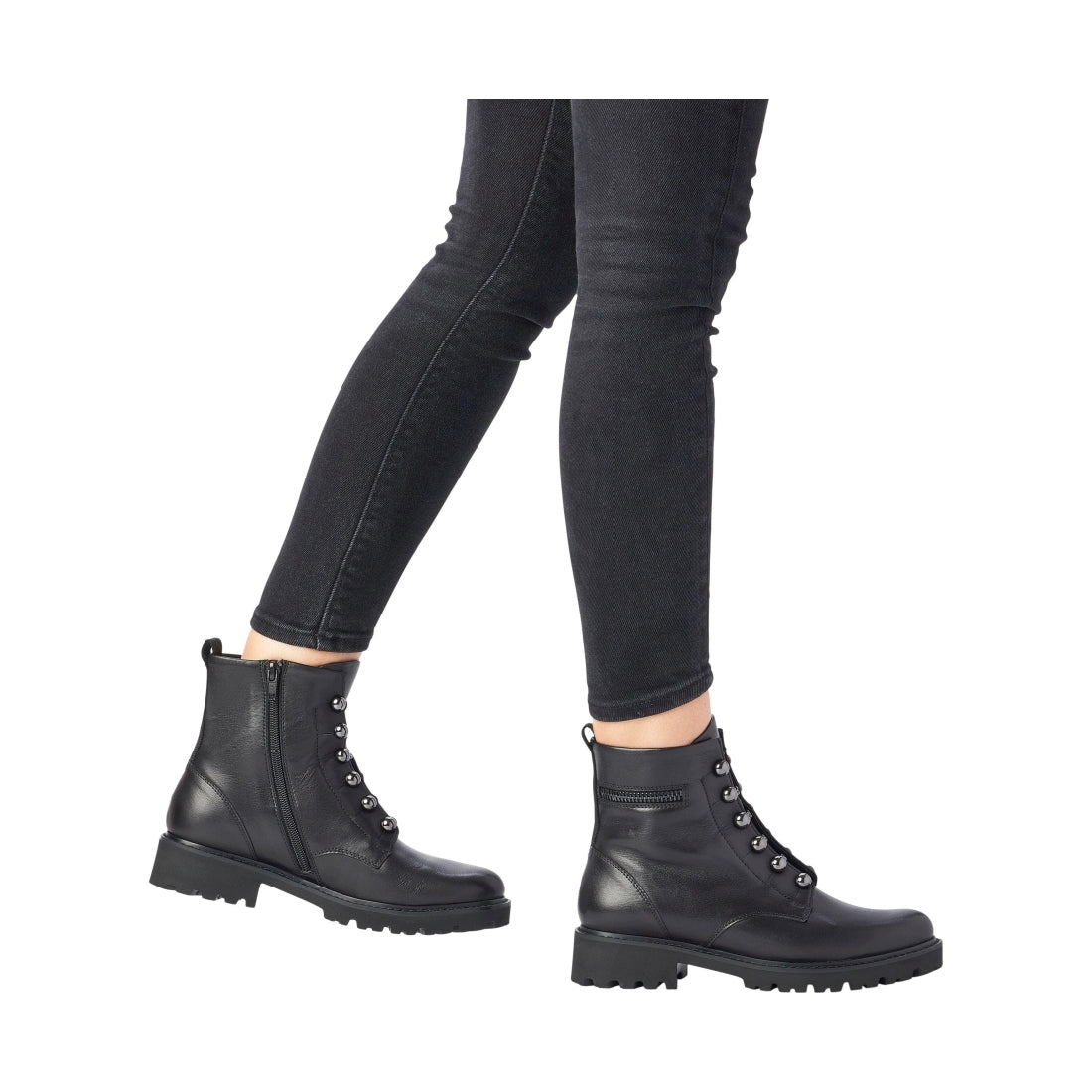 black casual closed ladies mid height boots