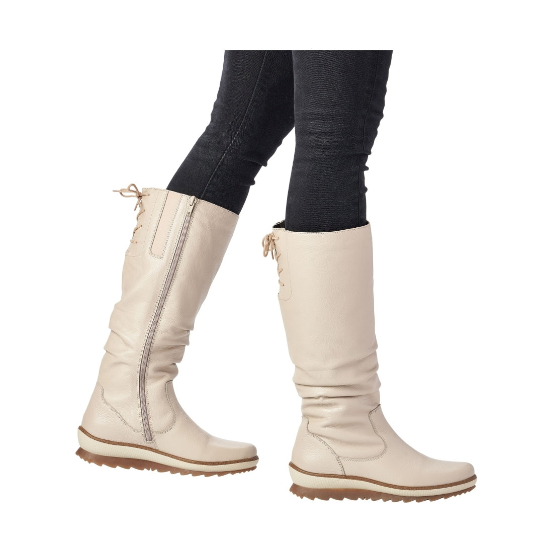 white casual closed ladies' boots