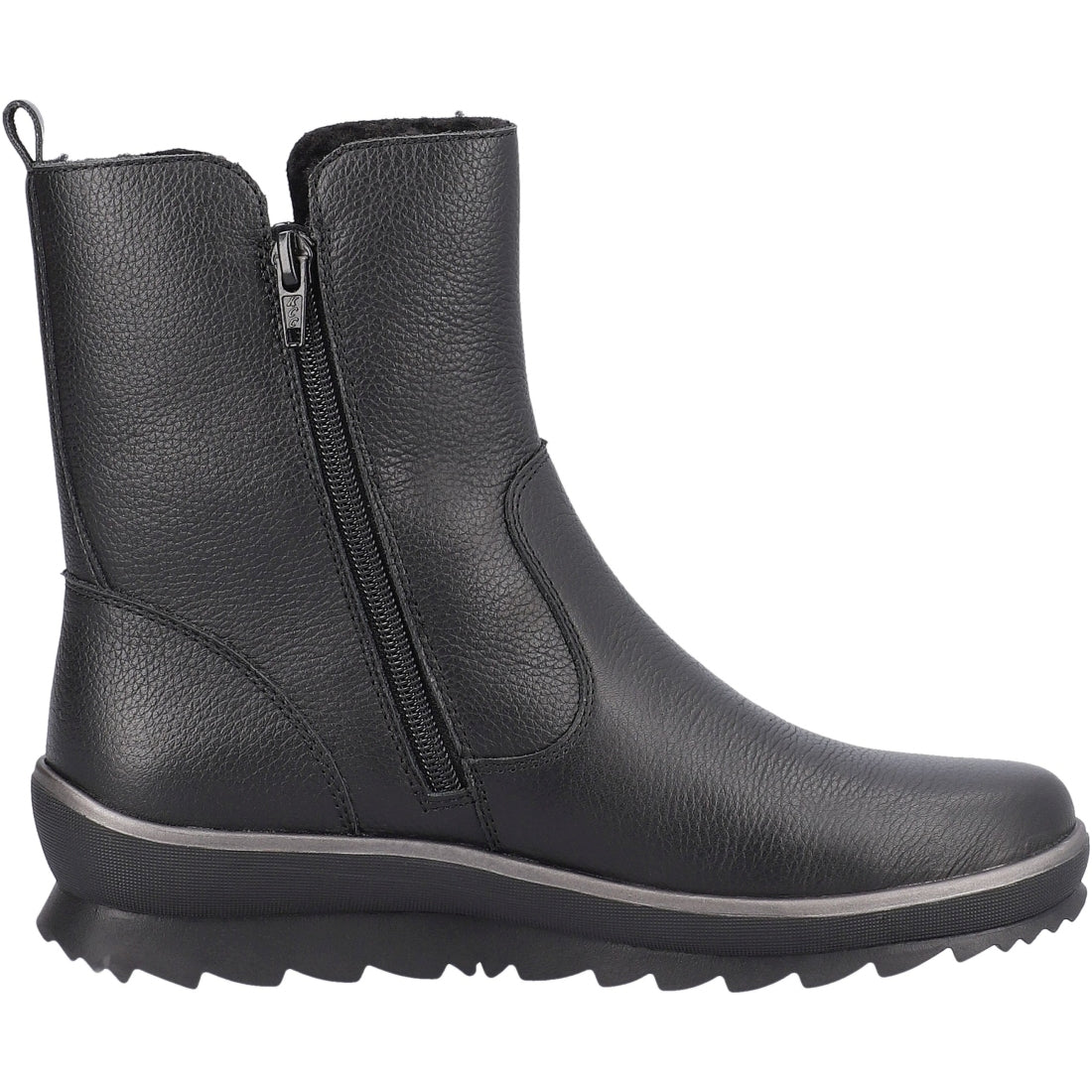 black casual closed ladies mid height boots