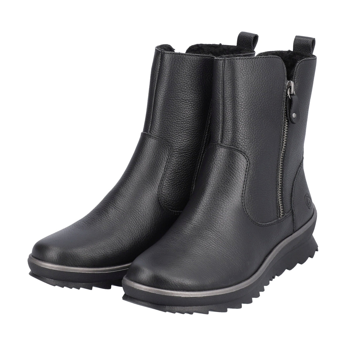 black casual closed ladies mid height boots