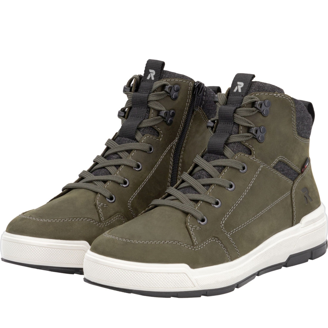 green casual closed men's boots