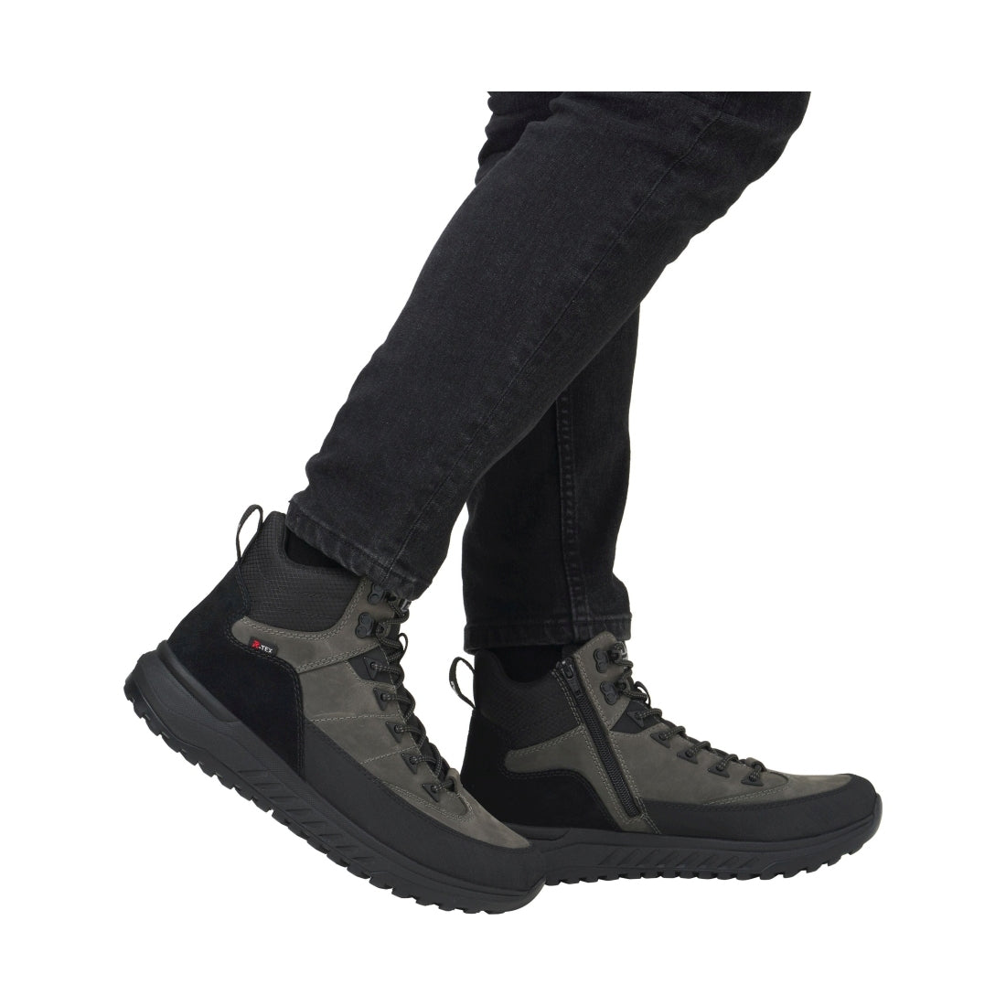 grey combination casual closed men's boots