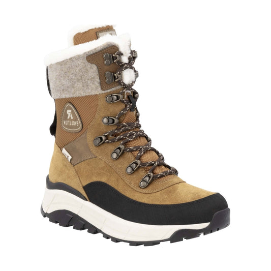brown combination casual closed ladies mid height boots