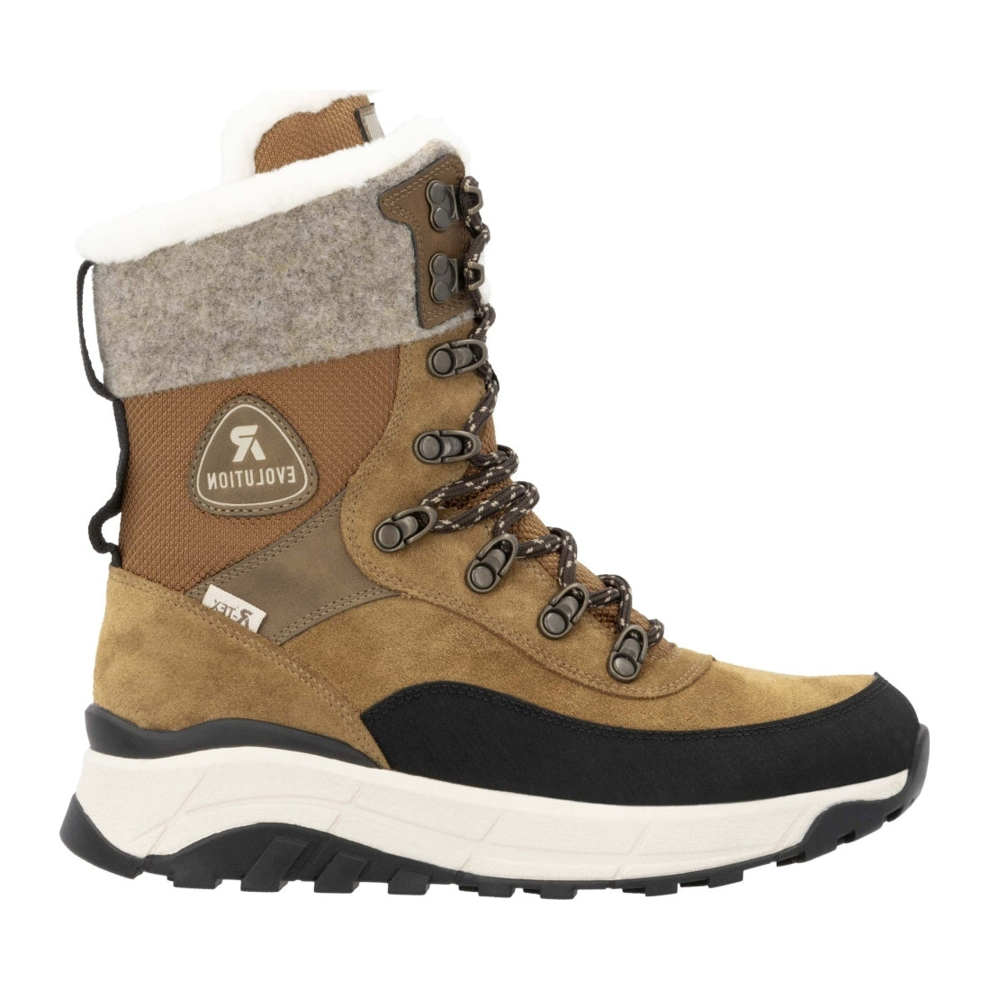 brown combination casual closed ladies mid height boots