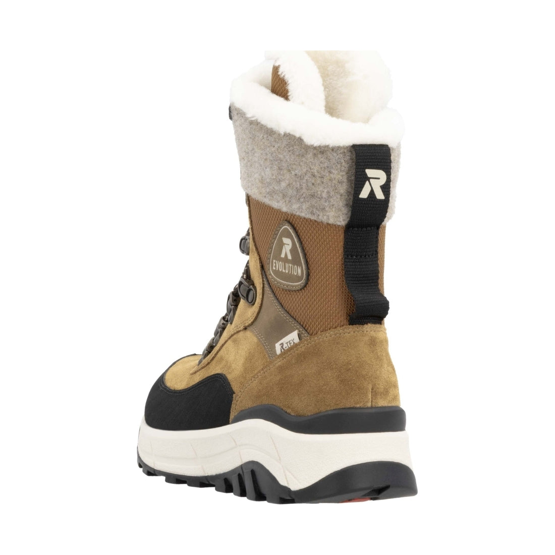 brown combination casual closed ladies mid height boots