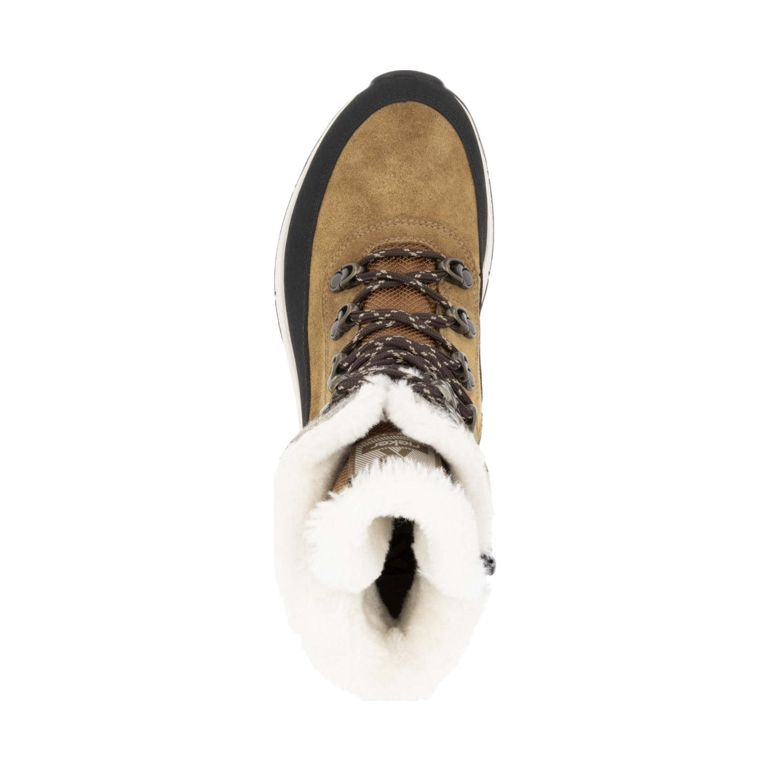 brown combination casual closed ladies mid height boots