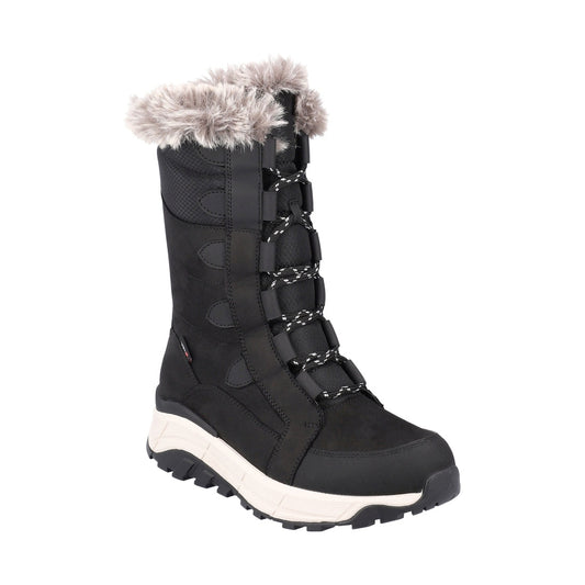 black casual closed ladies mid height boots