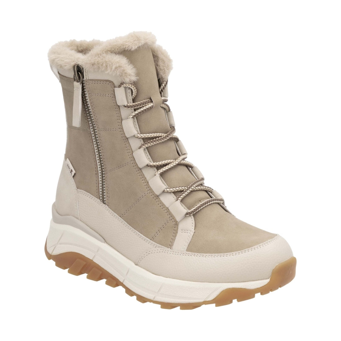 beige casual closed ladies mid height boots