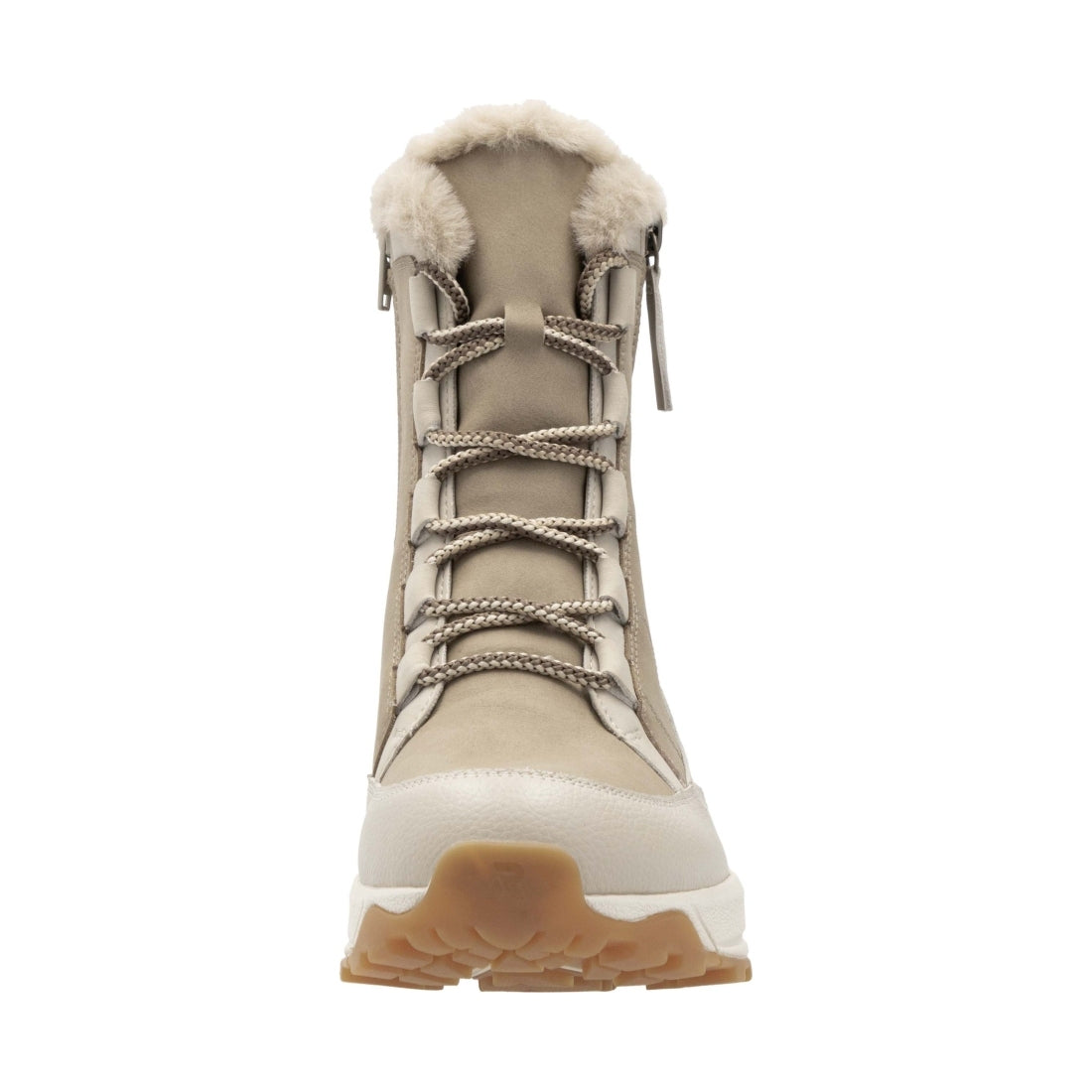 beige casual closed ladies mid height boots