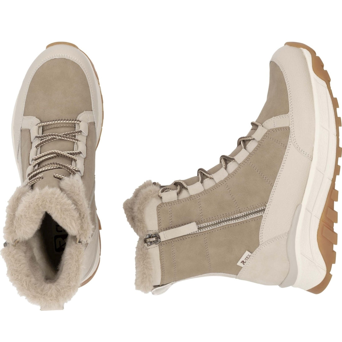 beige casual closed ladies mid height boots