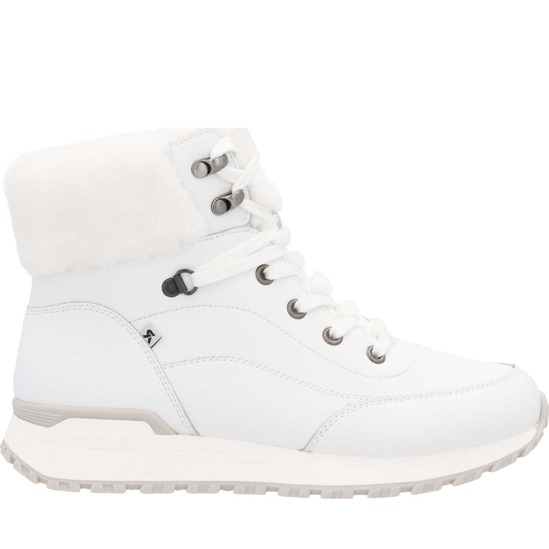 white casual closed ladies mid height boots