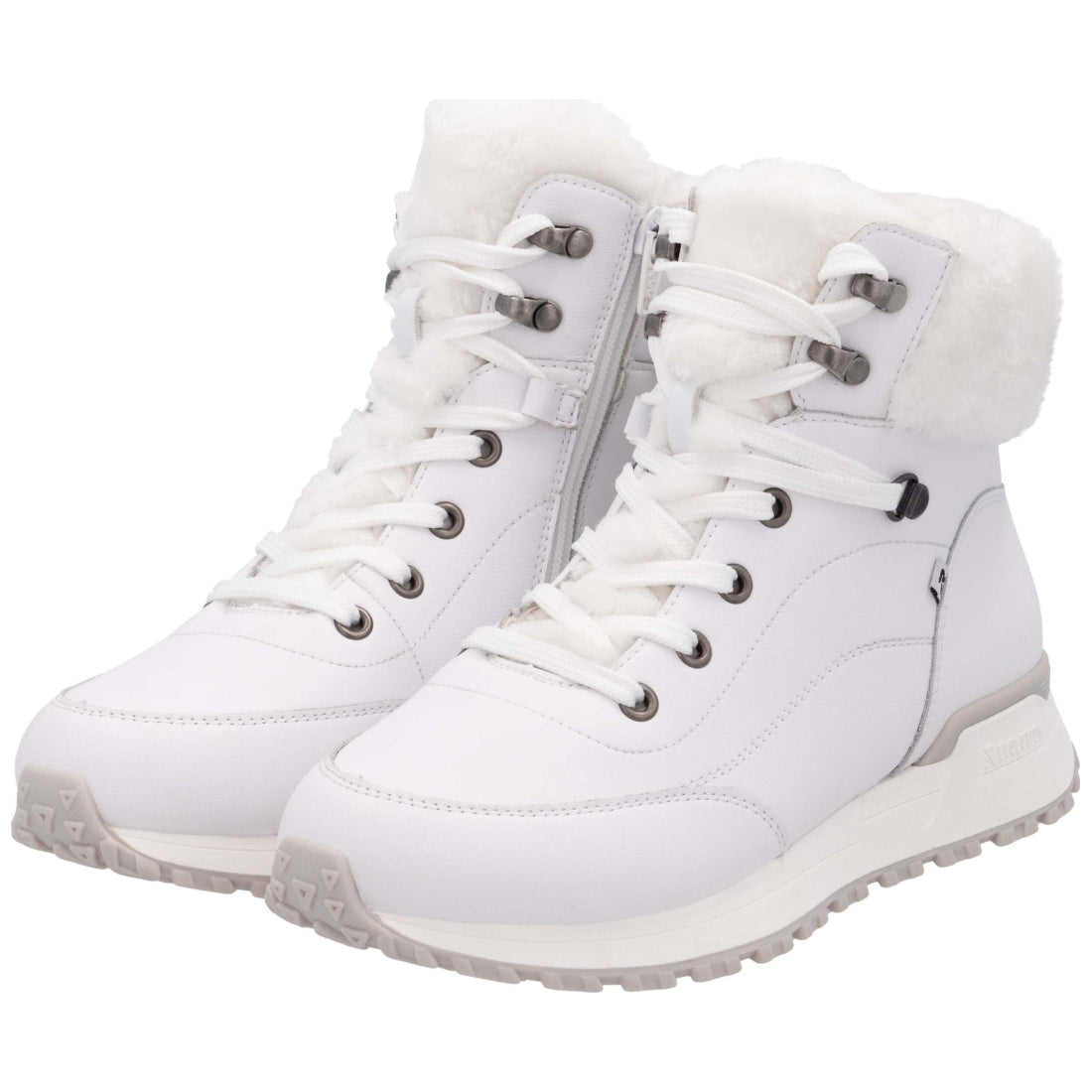 white casual closed ladies mid height boots