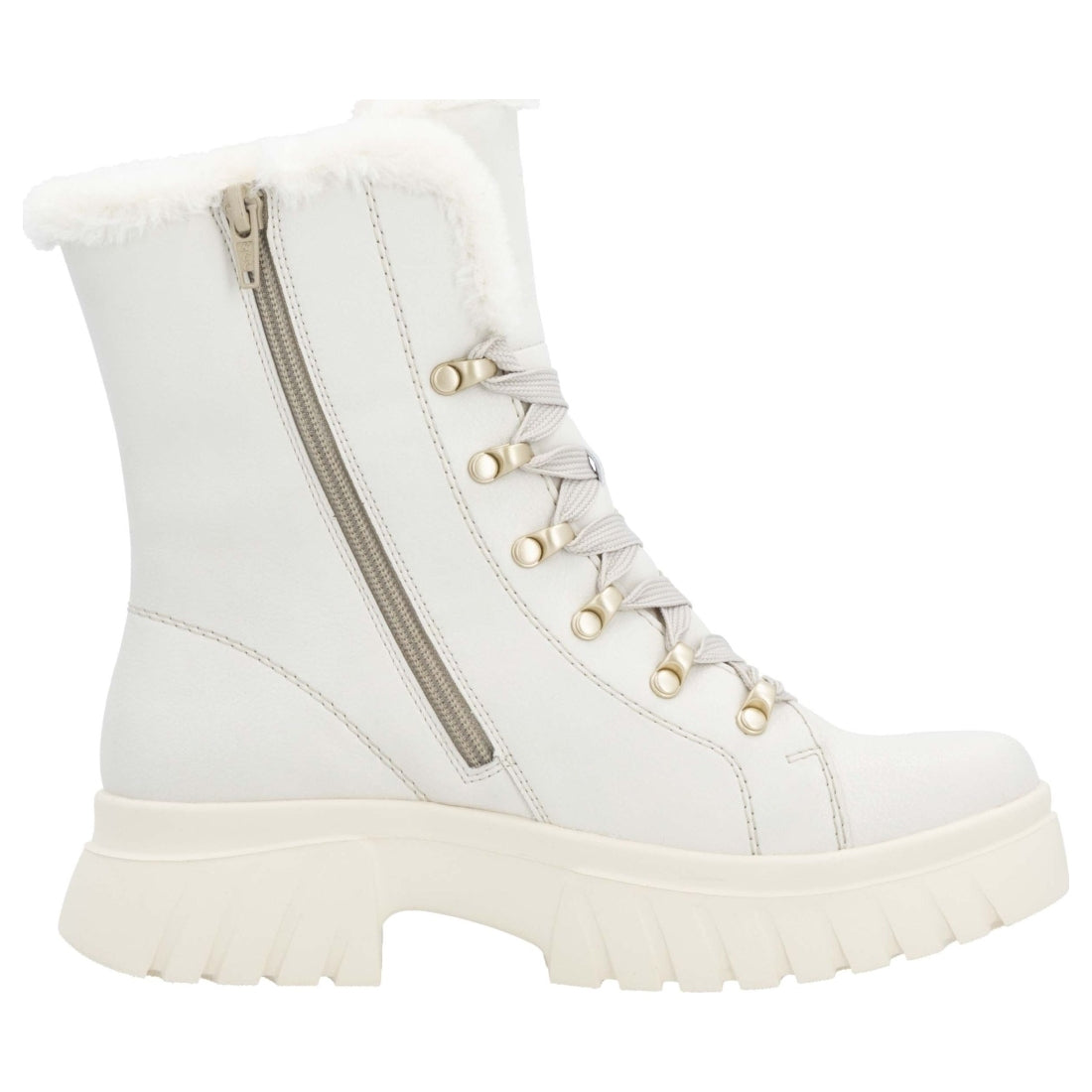 white casual closed ladies mid height boots