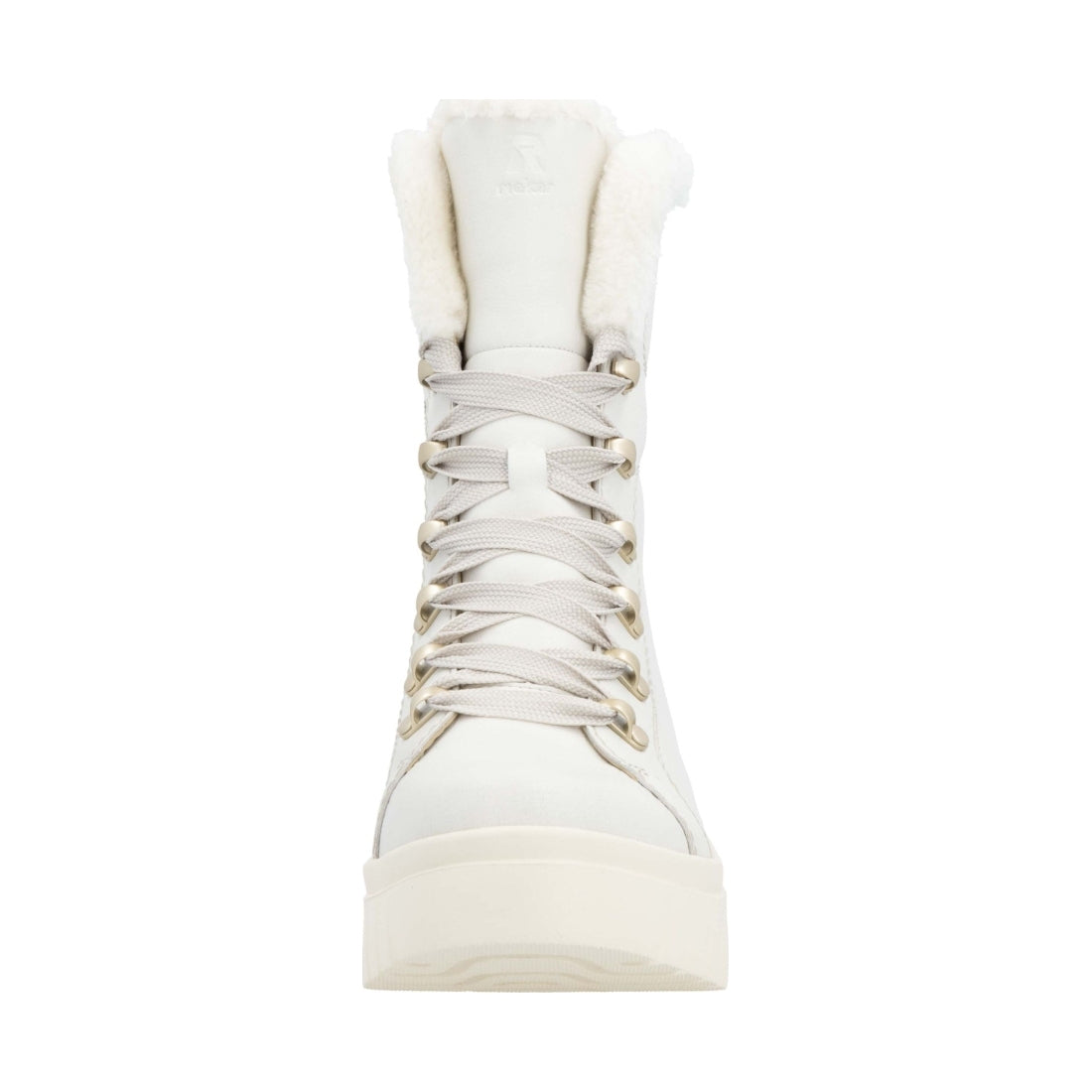 white casual closed ladies mid height boots