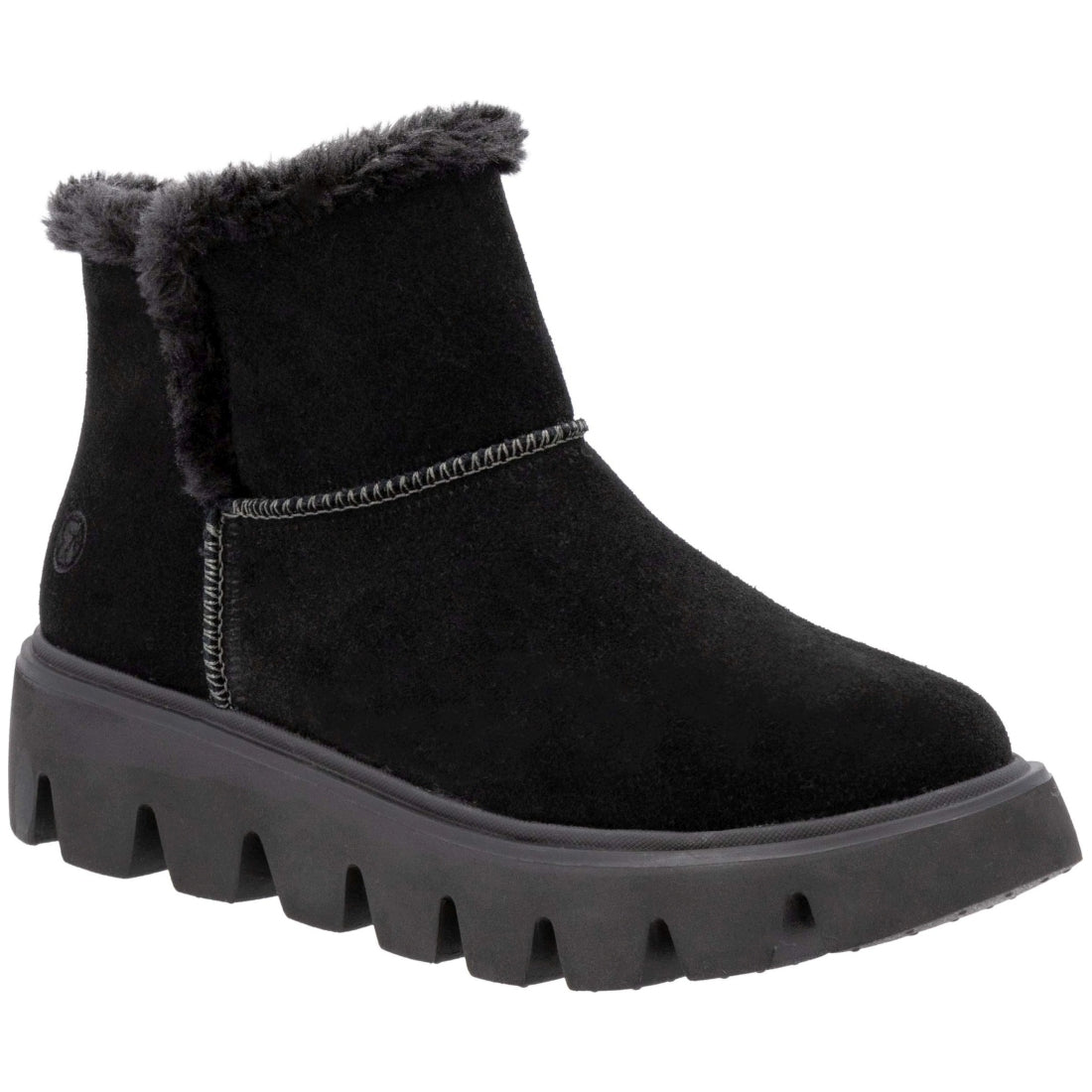 black casual closed ladies mid height boots