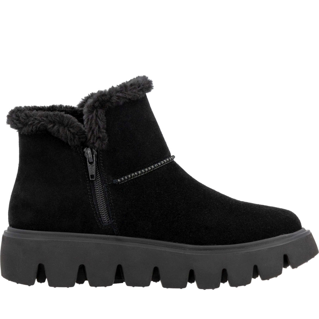 black casual closed ladies mid height boots